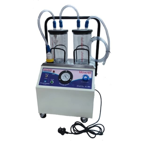 Mowell Electric Suction Machine – Twin Glass Jar | Vacuum Control & Gauge